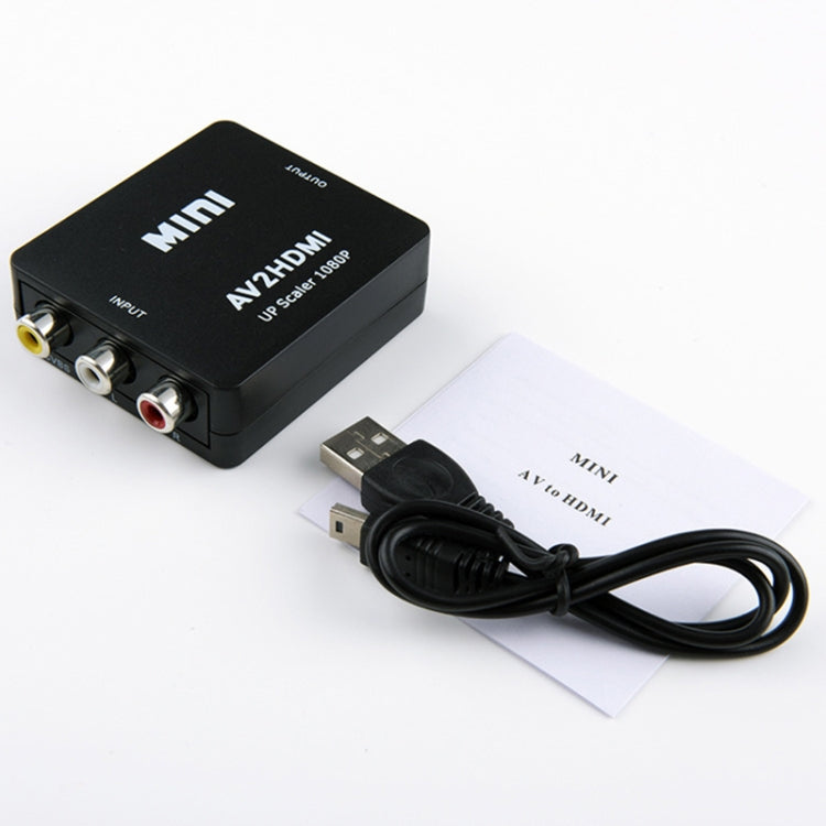 HOWEI HW-2105 Mini AV CVBS/L+R Adaptador convertidor de audio a HDMI, escalador de soporte 1080P, HW-2105 AV to HDMI