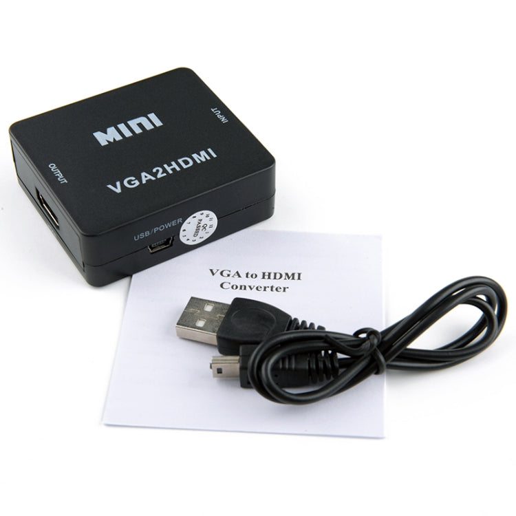 HOWEI HW-2107 HD 1080P Mini VGA a HDMI Scaler Box Audio Video Convertidor digital