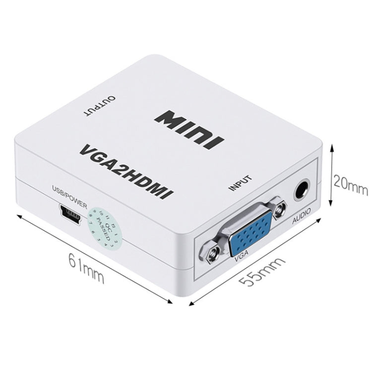 HOWEI HW-2107 HD 1080P Mini VGA a HDMI Scaler Box Audio Video Convertidor digital