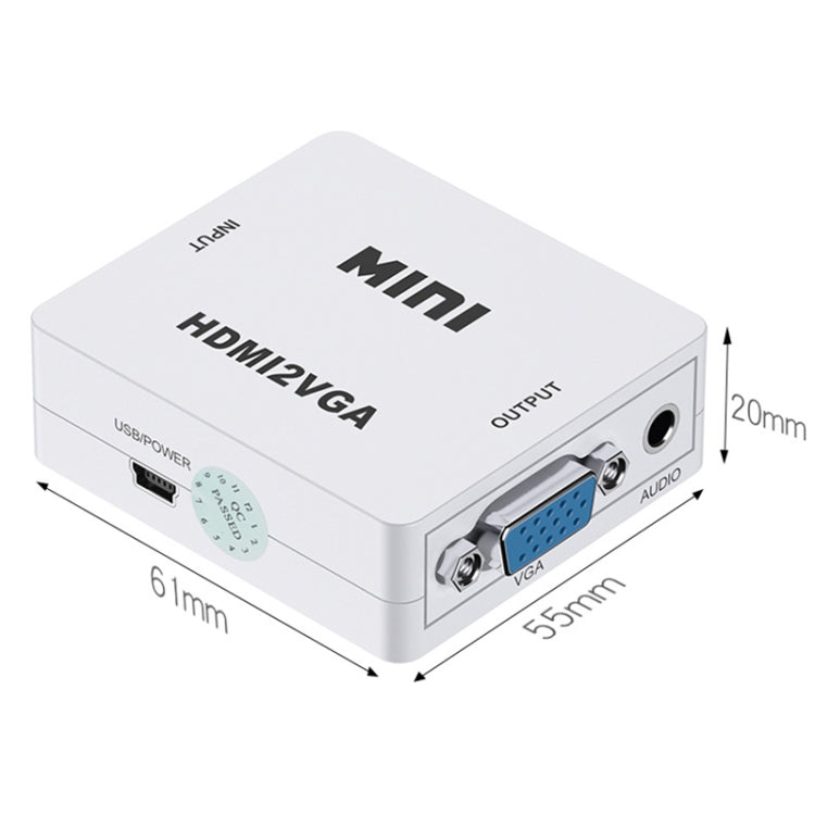 HOWEI HW-2109 Convertidor de audio y vídeo Mini HDMI a VGA