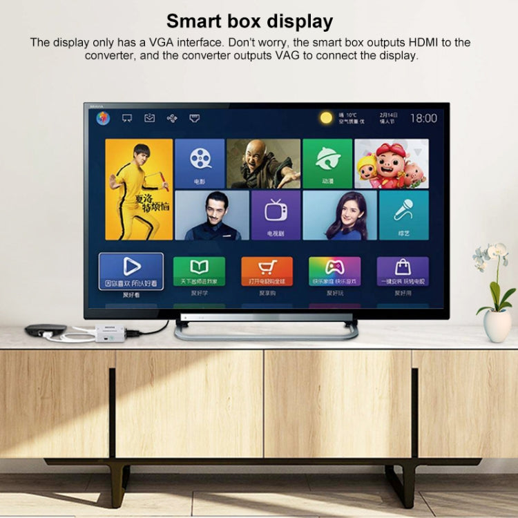 HOWEI HW-2109 Convertidor de audio y vídeo Mini HDMI a VGA