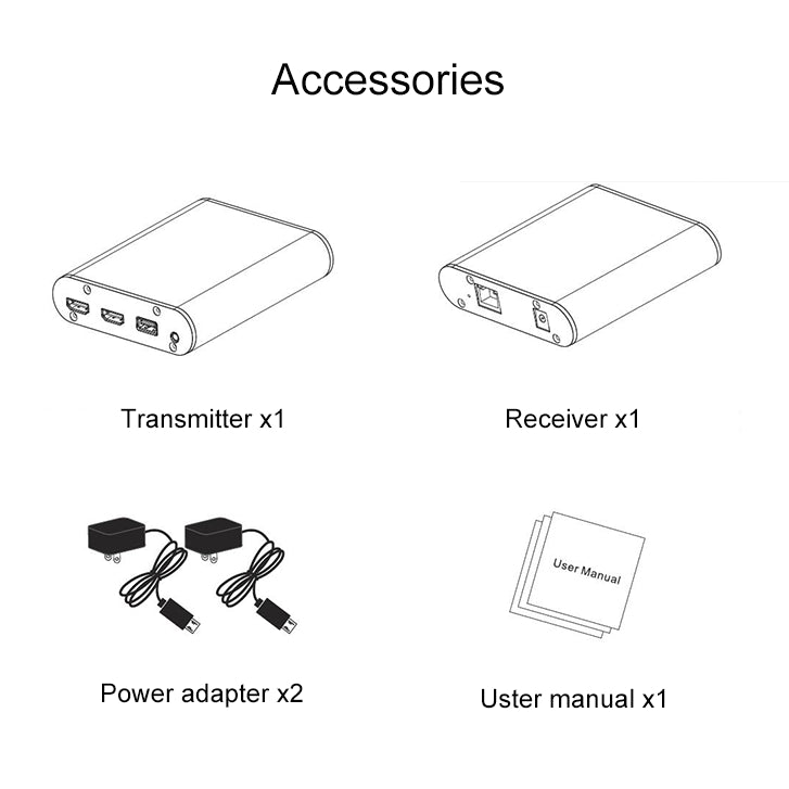 Extensor HDMI CAT871 (receptor y remitente) sobre cable CAT5e/CAT6 con IR, distancia de transmisión: 120 m, CAT871