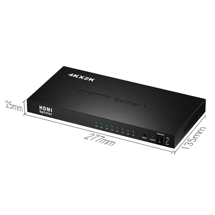 1 x 8 divisor HDMI Full HD 1080P con interruptor, compatible con 3D y 4K x 2K
