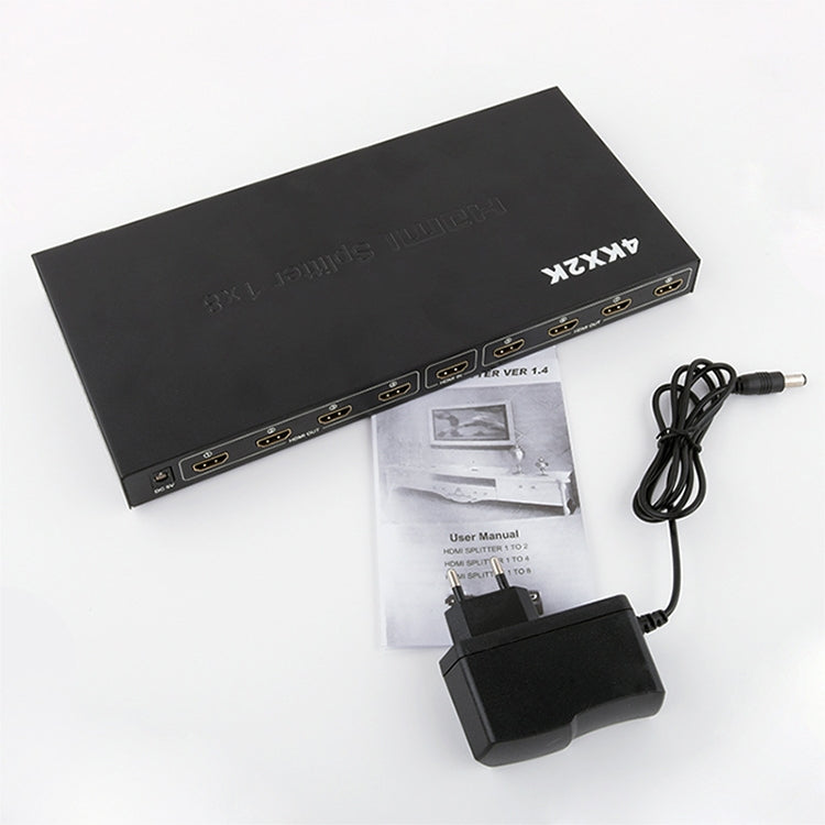 1 x 8 divisor HDMI Full HD 1080P con interruptor, compatible con 3D y 4K x 2K