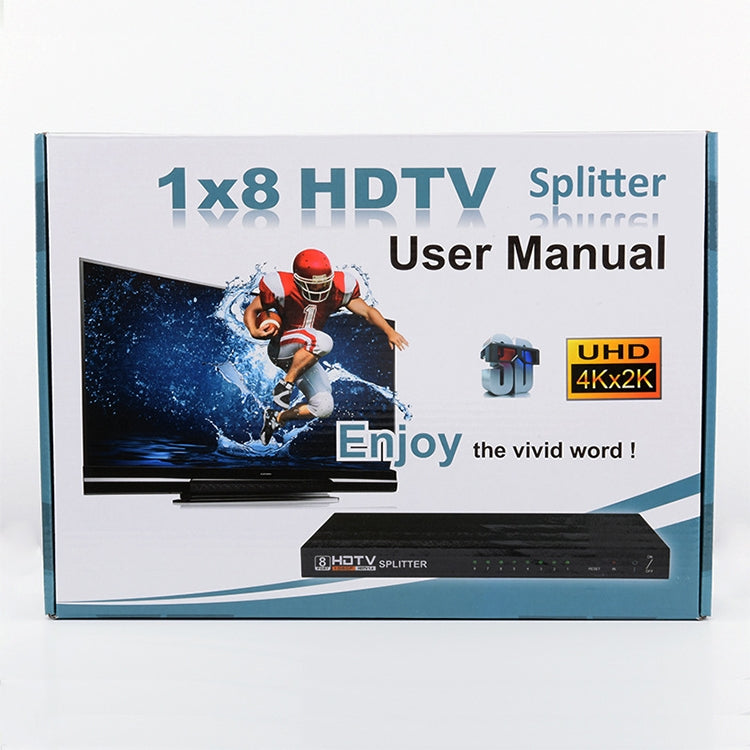1 x 8 divisor HDMI Full HD 1080P con interruptor, compatible con 3D y 4K x 2K