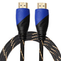 1,8 m HDMI 1,4 versión 1080P línea de red tejida azul negro cabeza HDMI macho a HDMI macho Cable adaptador de conector de Audio y vídeo, Length: 1.8m