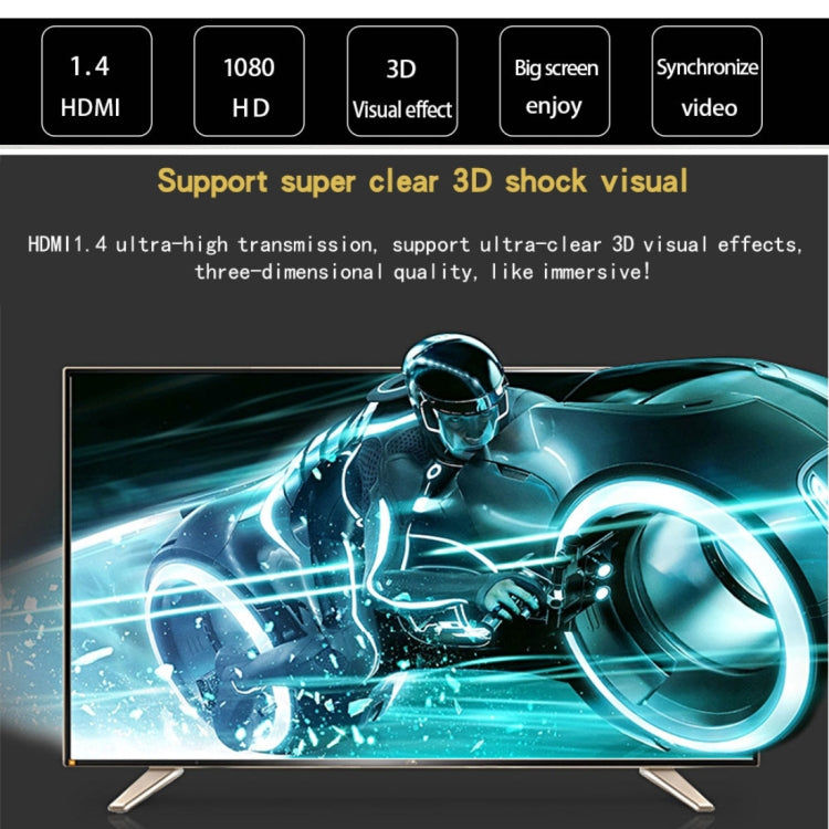 1,8 m HDMI 1,4 versión 1080P línea de red tejida azul negro cabeza HDMI macho a HDMI macho Cable adaptador de conector de Audio y vídeo, Length: 1.8m