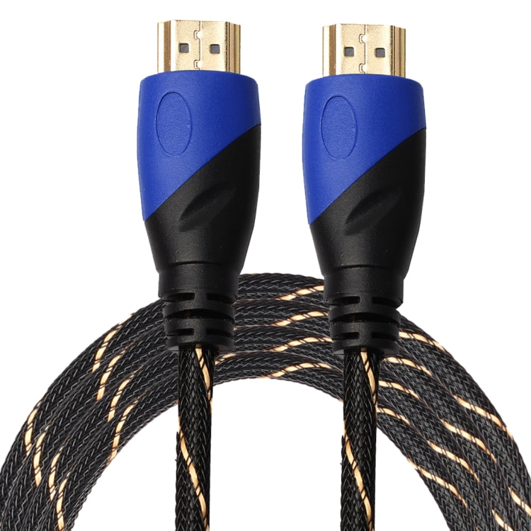 3m HDMI 1,4 versión 1080P línea de red tejida azul negro cabeza HDMI macho a HDMI macho Audio Video Cable adaptador de conector, Length: 3m