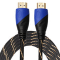 5m HDMI 1,4 versión 1080P línea de red tejida azul negro cabeza HDMI macho a HDMI macho Audio Video Cable adaptador de conector, Length: 5m