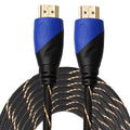 15m HDMI 1,4 versión 1080P línea de red tejida azul negro cabeza HDMI macho a HDMI macho Audio Video Cable adaptador de conector, Length: 15m