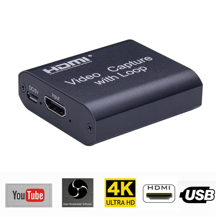 Captura de vídeo USB 2.0 a HDMI 4K HD con bucle