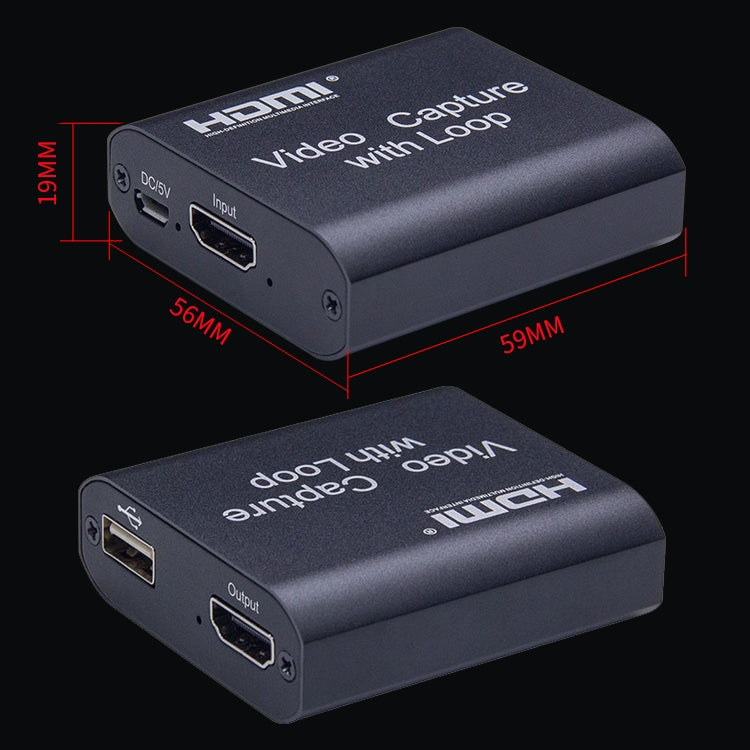 Captura de vídeo USB 2.0 a HDMI 4K HD con bucle