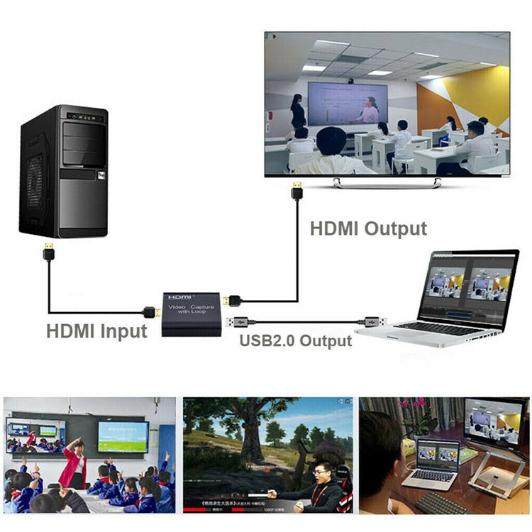 Captura de vídeo USB 2.0 a HDMI 4K HD con bucle