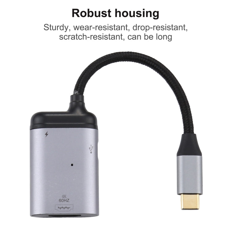 Cable adaptador de sincronización de datos 4K 60Hz USB-C / Type-C a HDMI + PD, Type-C to HDMI