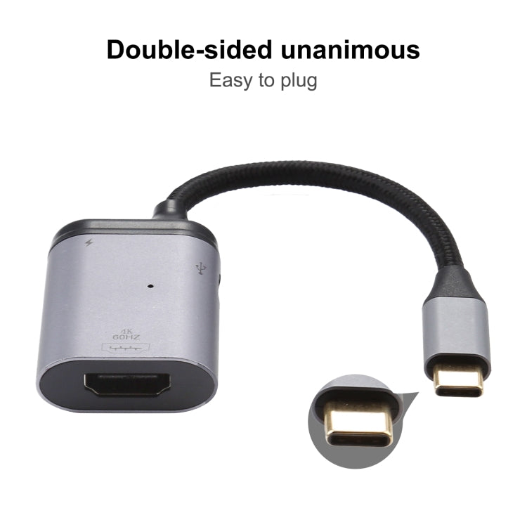Cable adaptador de sincronización de datos 4K 60Hz USB-C / Type-C a HDMI + PD, Type-C to HDMI