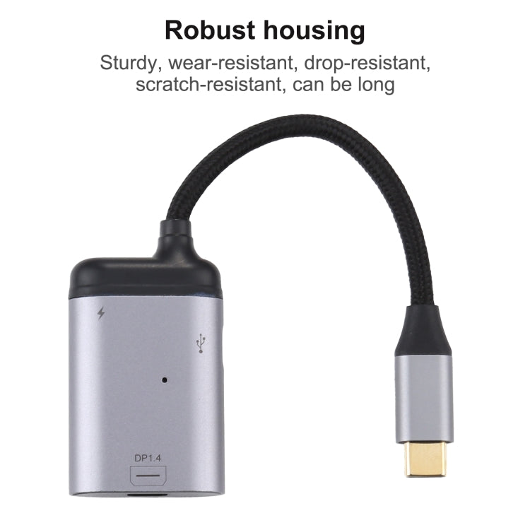 Cable adaptador de sincronización de datos 4K USB-C / Type-C a Mini DisplayPort 1.4 + PD, Type-C to Mini DP