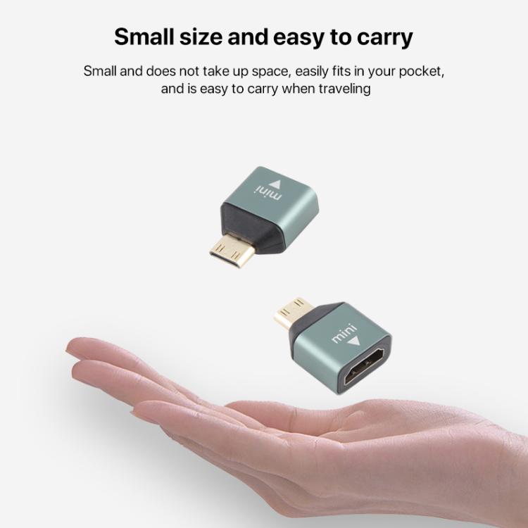 Mini HDMI macho a HDMI hembra adaptador de cabeza chapado en oro, Mini HDMI Male to HDMI Female