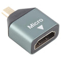 Mini HDMI macho a HDMI hembra adaptador de cabeza chapado en oro, Micro HDMI Male to HDMI Female