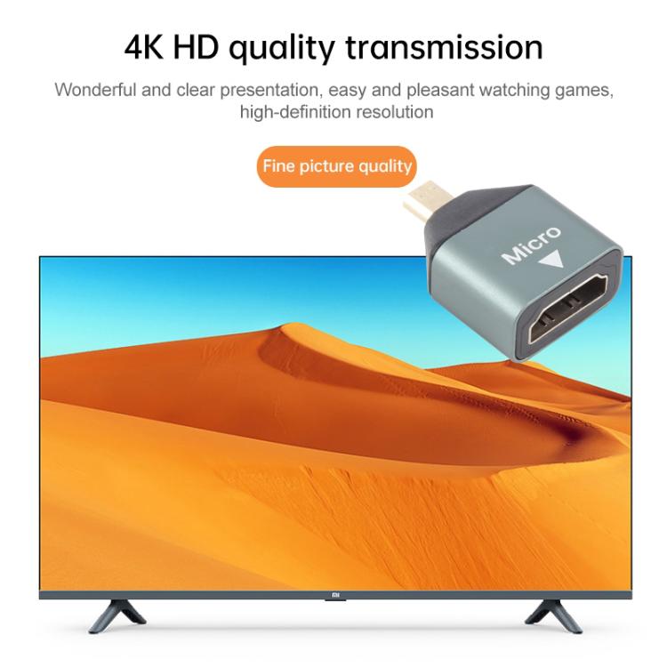 Mini HDMI macho a HDMI hembra adaptador de cabeza chapado en oro, Micro HDMI Male to HDMI Female