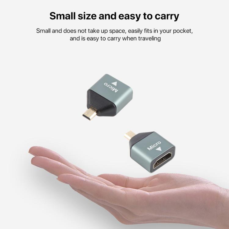 Mini HDMI macho a HDMI hembra adaptador de cabeza chapado en oro, Micro HDMI Male to HDMI Female