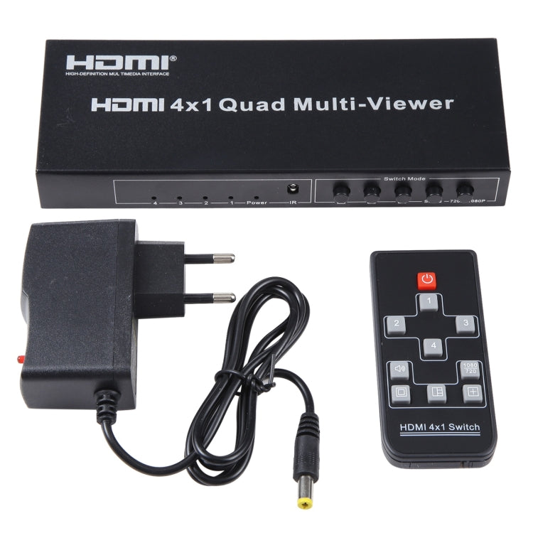 Multivisor cuádruple HDMI de salida 4 en 1 con conmutador continuo, enchufe de la UE, 4 x 1, EU Plug, 4 x 1, AU Plug, 4 x 1, UK Plug, 4 x 1, US Plug