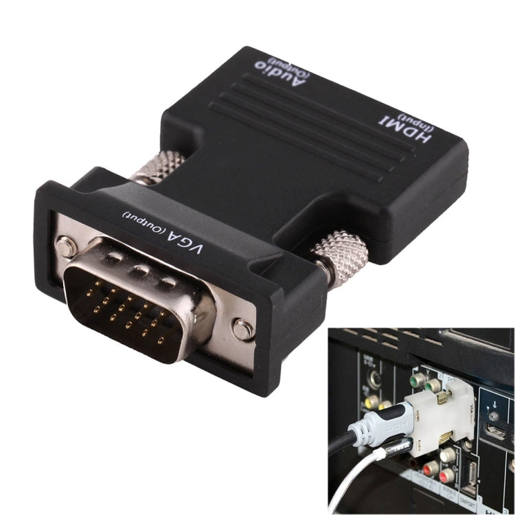 Convertidor HDMI hembra a VGA macho con adaptador de salida de audio para proyector, monitor, televisores, HDMI to VGA+Audio