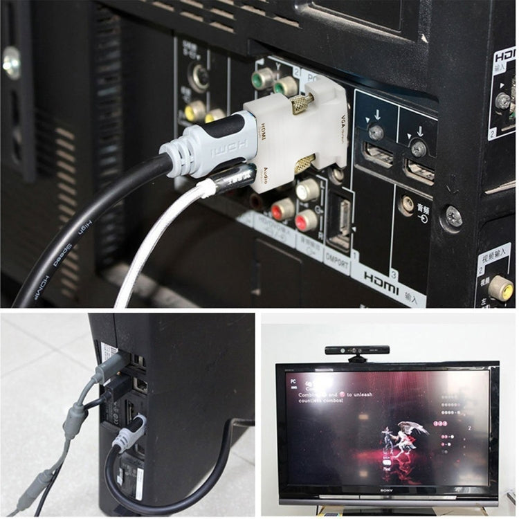 Convertidor HDMI hembra a VGA macho con adaptador de salida de audio para proyector, monitor, televisores, HDMI to VGA+Audio