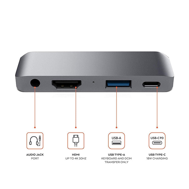 HW-TC29 Adaptador HUB de extensión multifuncional tipo C / USB-C 4 en 1 iPad Pro Hub