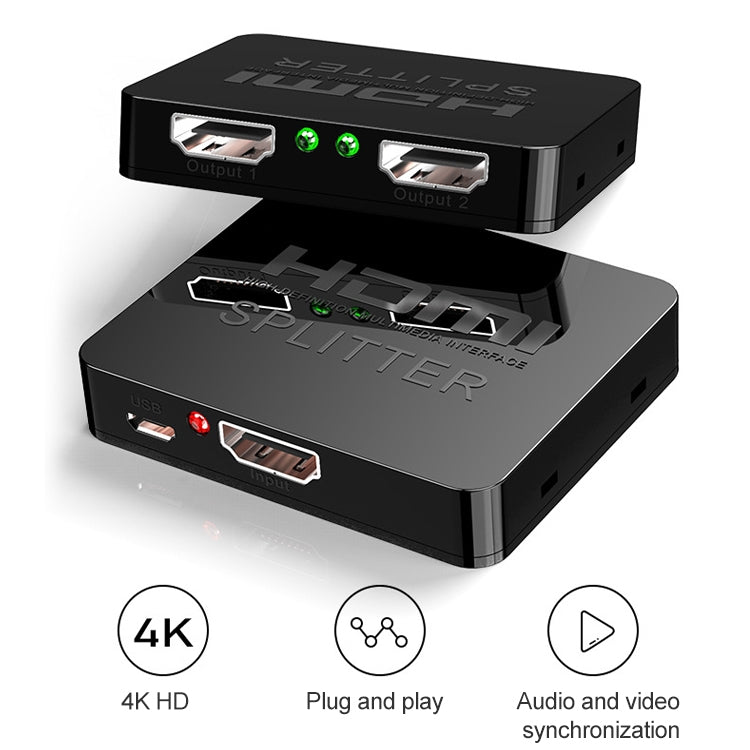 mini divisor del amplificador de 1x2 HDMI, ayuda 3D y 4K x 2K
