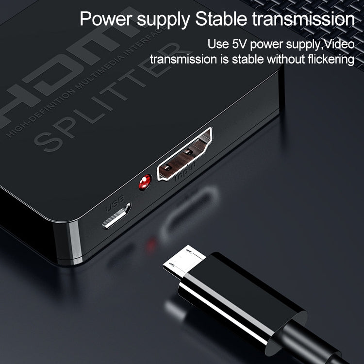 mini divisor del amplificador de 1x2 HDMI, ayuda 3D y 4K x 2K