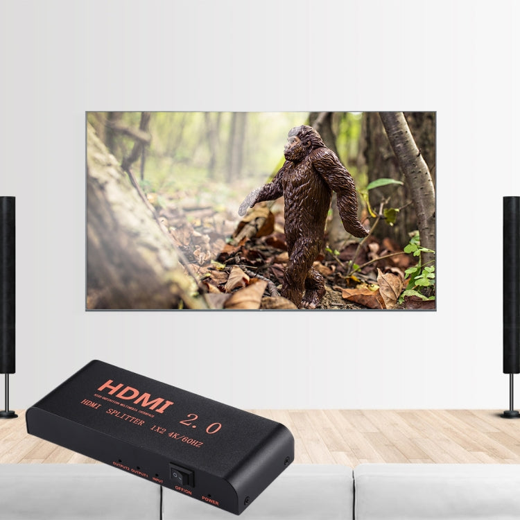 CY-041 Divisor 1X2 HDMI 2.0 4K/60Hz, Enchufe UE, 1X2