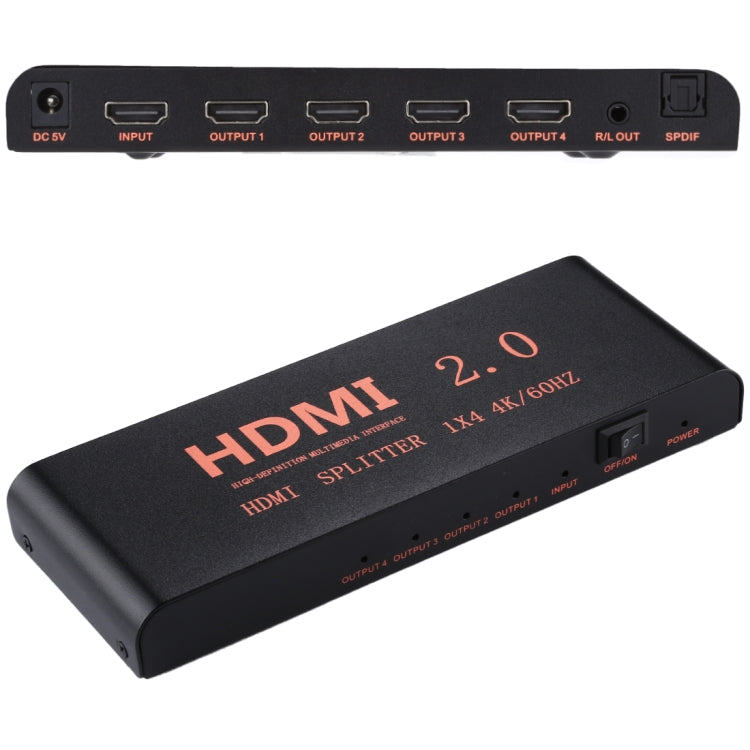 CY-042 Divisor 1X4 HDMI 2.0 4K/60Hz, enchufe UE, 1X4