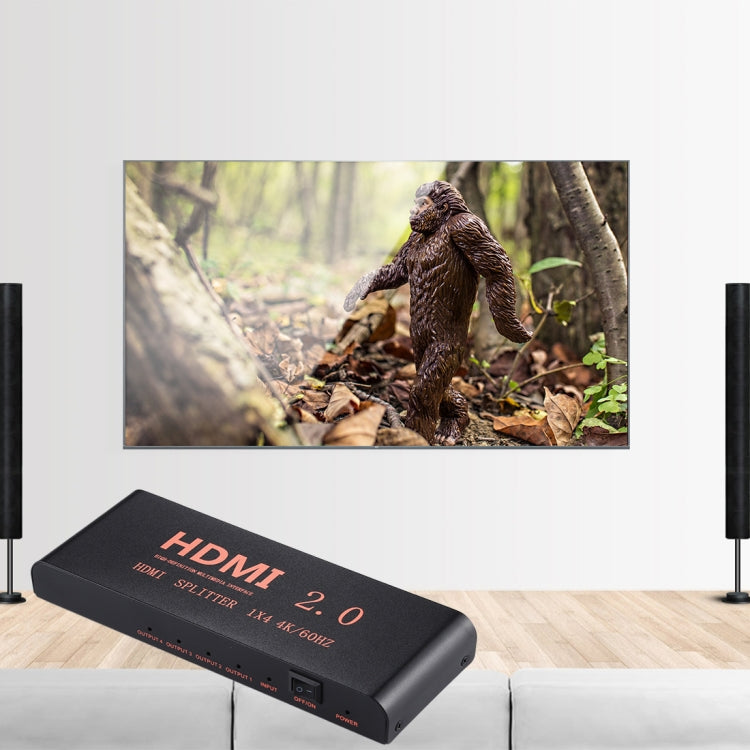 CY-042 Divisor 1X4 HDMI 2.0 4K/60Hz, enchufe UE, 1X4