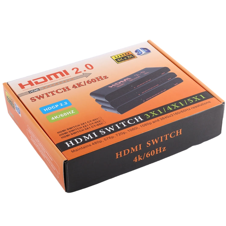 Conmutador 4X1 4K/60Hz HDMI 2.0 con control remoto, enchufe UE, 4X1