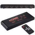 Conmutador HDMI 2.0 5X1 4K/60Hz con control remoto, enchufe UE, 5X1
