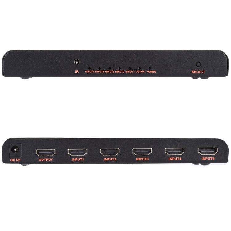 Conmutador HDMI 2.0 5X1 4K/60Hz con control remoto, enchufe UE, 5X1