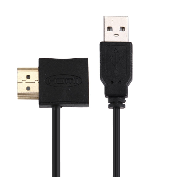Cable adaptador de conector macho HDMI hembra + HDMI macho a USB 2.0 de 50 cm, HDMI Female + Male