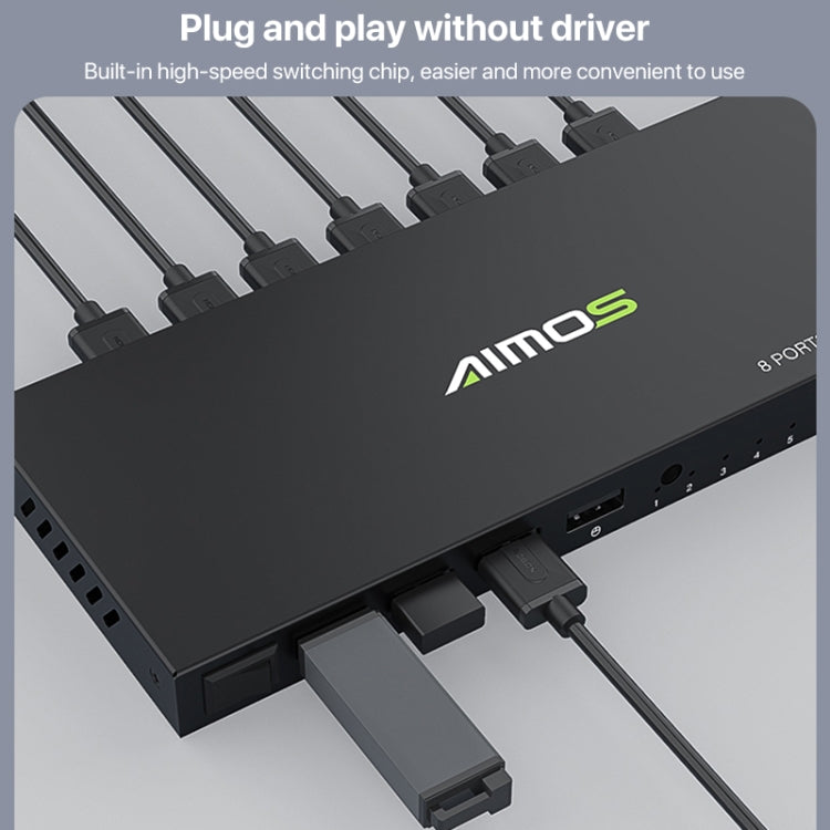 AIMOS AM-KM804 USB 8 entradas y 4 salidas, AM-KM804