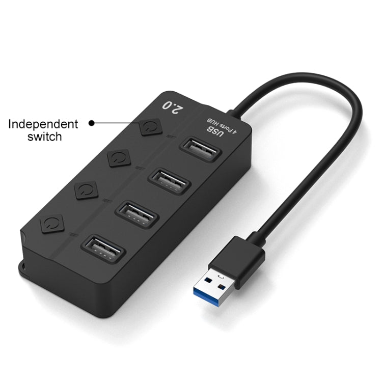 Onten 5301 Extensor Divisor USB 3.0 Macho a 4 USB 2.0 Hembra con Interruptor Independiente, 5301