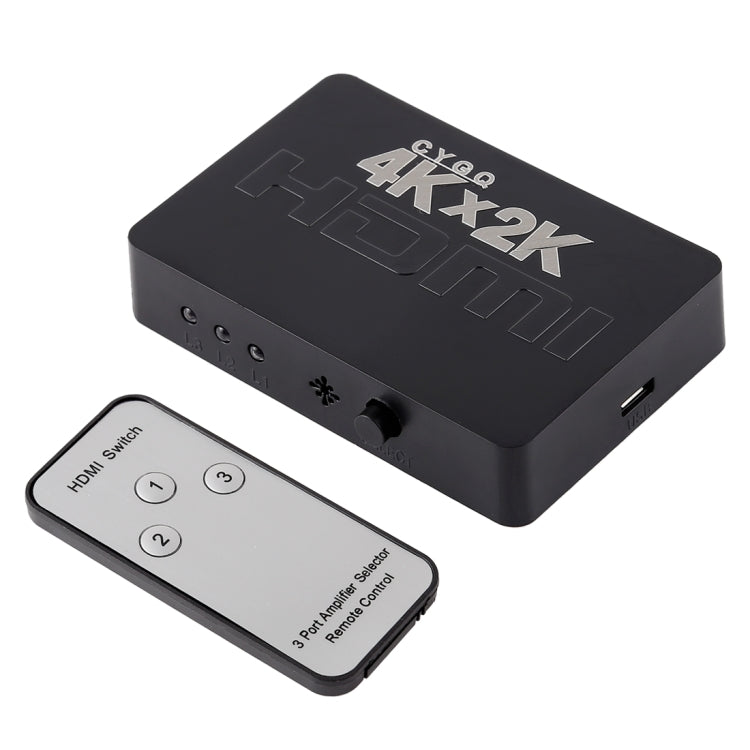 Conmutador HDMI 4K de 3 puertos con control remoto, 3 Inputs to 1 output 4K