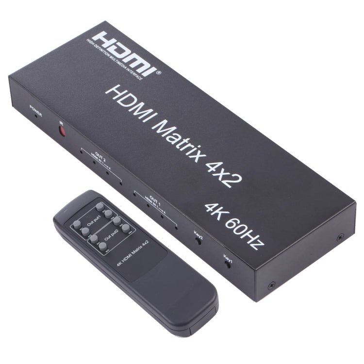 Conmutador/divisor de matriz HDMI 4x2 con control remoto, compatible con ARC / MHL / 4Kx2K / 3D, entrada HDMI de 4 puertos, salida HDMI de 2 puertos, Support ARC / MHL / 4Kx2K / 3D