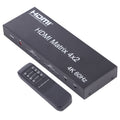 Conmutador/divisor de matriz HDMI 4x2 con control remoto, compatible con ARC / MHL / 4Kx2K / 3D, entrada HDMI de 4 puertos, salida HDMI de 2 puertos, Support ARC / MHL / 4Kx2K / 3D
