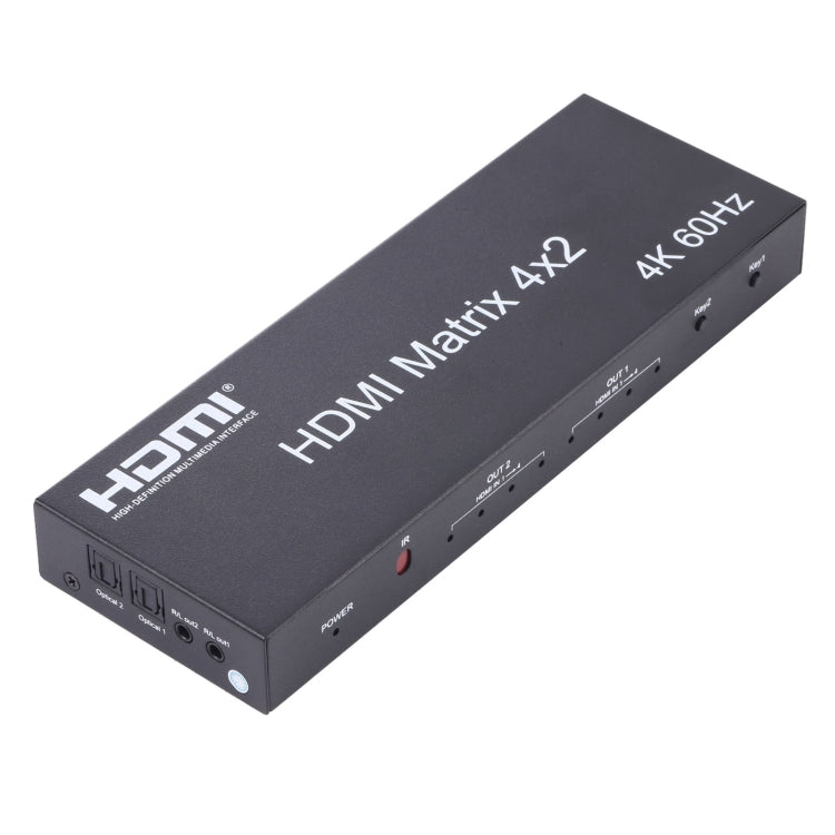 Conmutador/divisor de matriz HDMI 4x2 con control remoto, compatible con ARC / MHL / 4Kx2K / 3D, entrada HDMI de 4 puertos, salida HDMI de 2 puertos, Support ARC / MHL / 4Kx2K / 3D