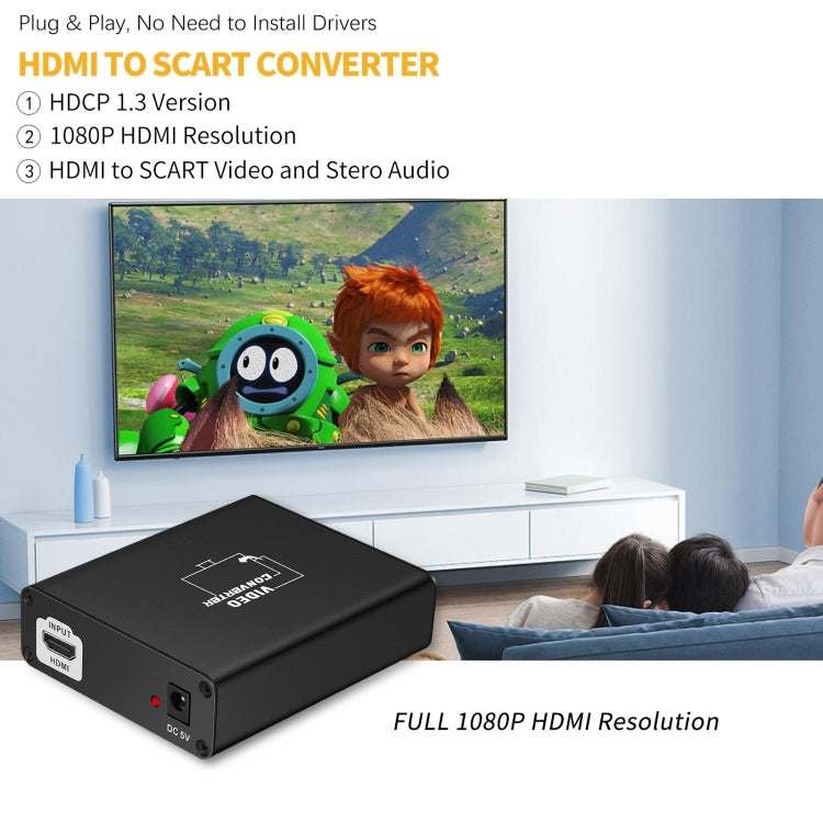 NEWKENG C8 Convertidor de vídeo HDMI a SCART, C8 HDMI to SCART