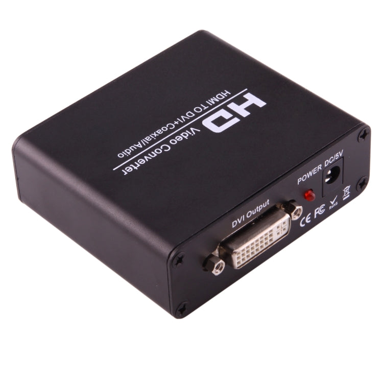 NEWKENG X5 HDMI a DVI con convertidor de vídeo de salida coaxial de audio de 3,5 mm, X5 HDMI to DVI with Audio