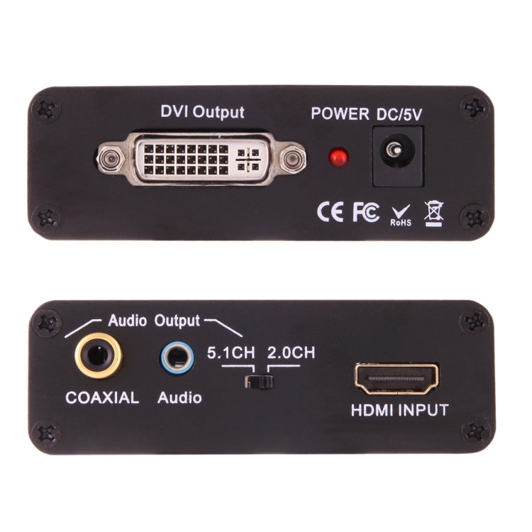 NEWKENG X5 HDMI a DVI con convertidor de vídeo de salida coaxial de audio de 3,5 mm, X5 HDMI to DVI with Audio