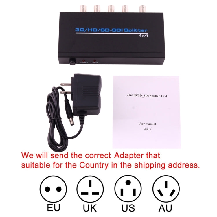 Adaptador de vídeo divisor NEWKENG S114 SDI / HD-SDI / 3G-SDI 1X4