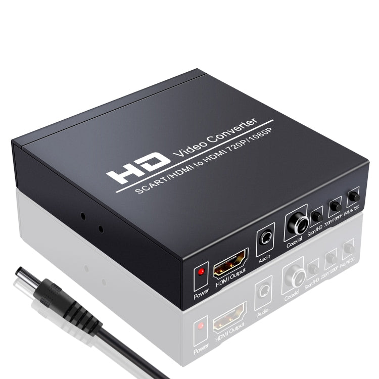 NEWKENG NK-8S SCART + HDMI a HDMI 720P / 1080P HD Adaptador convertidor de vídeo Scaler Box, NK-8S SCART + HDMI to HDMI