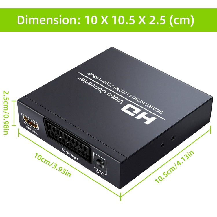 NEWKENG NK-8S SCART + HDMI a HDMI 720P / 1080P HD Adaptador convertidor de vídeo Scaler Box, NK-8S SCART + HDMI to HDMI