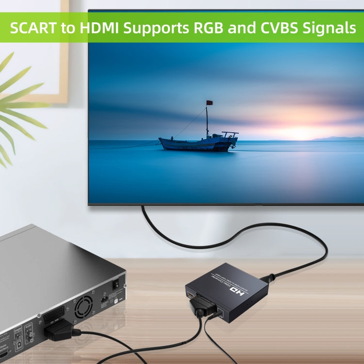NEWKENG NK-8S SCART + HDMI a HDMI 720P / 1080P HD Adaptador convertidor de vídeo Scaler Box, NK-8S SCART + HDMI to HDMI